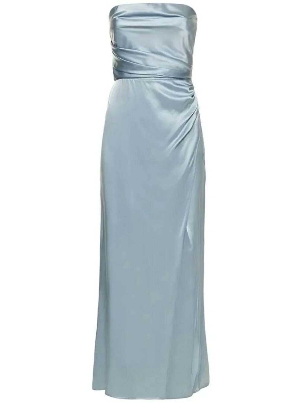 Reformation Barrow Silk Satin Strapless Dress - Size 4 - Ice Blue